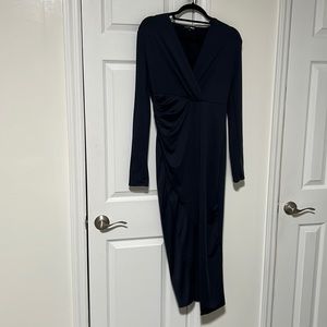 FASHION NOVA- Eyes On Me Ruched MIDI Dress, Navy, Size XL